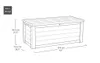 A line drawing of a storage box with dimensions and capacity indicated. Produktbild-Vorschau
