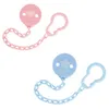 Two pacifier clips, one pink and one blue, are shown against a white background. Náhled obrázku produktu