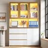 Merax Glasvitrine, mit LED-Beleuchtung, 3 Schubladen, 4 Produktbild-Vorschau 4
