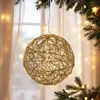 Palla luminosa 20 cm con nastro dorato avvolto bianco caldo Anteprima dell’immagine prodotto 5