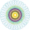 A colorful geometric pattern created by a spirograph. Podgląd zdjęcia produktu