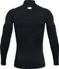 A black long-sleeved shirt with a mock neck, shown from the back. Produktbild-Vorschau