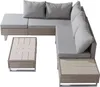 Parrot Uncle Salon de jardin en poly rotin pour 4-5 Voir les images du produit 5