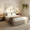 Polsterbett PESARO 160x200 cm, Greige– modernes Doppelbett Produktbild-Vorschau 1