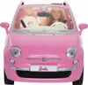 A pink Barbie Fiat car with Barbie dolls inside, shown from the front. Náhľad obrázku produktu