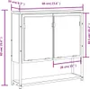 vidaXL Szafka łazienkowa z lustrem czarna 60x16x60 cm Podgląd zdjęcia produktu 7