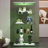 INONEFT Glazen vitrine met LED-verlichting, dubbele deuren, Productafbeelding-voorbeeld 5