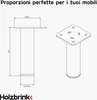 HOLZBRINK Piedini per mobili 15 cm in metallo antracite Anteprima dell’immagine prodotto 3