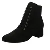 A black lace-up boot on a white background. Produktbild-Vorschau
