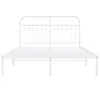 vidaXL Bettgestell mit Kopfteil Metall Weiß 135x190 cm Produktbild-Vorschau 4