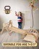 5-in-1 Klettergerüst Indoor aus Holz mit Rutsche – Produktbild-Vorschau 6