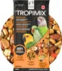 A bag of bird food with images of parrots and ingredients. Voir les images du produit
