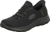 A black Skechers slip-on shoe is shown from a side angle against a white background. Anteprima dell’immagine prodotto