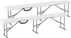 Two white folding benches are shown side-by-side against a white background. Produktbild-Vorschau