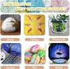 A collage of images showcasing different surfaces that can be painted with Artecho acrylic paints, including a stone, fabric, flower pot, canvas, eggs, and wood. Produktbild-Vorschau