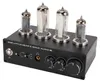 A black electronic tube phono preamplifier with four glass vacuum tubes on top, set against a white background. Podgląd zdjęcia produktu