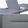 Close-up views of a gray outdoor furniture set, showing the texture of the material and the slatted design of the table. Anteprima dell’immagine prodotto