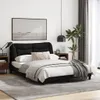 CLORIS Bettgestell mit Kopfteil Schwarz 120x200 cm Stoff Produktbild-Vorschau 3