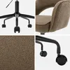 sweeek - Bürostuhl mit Rollen und Bouclé-Bezug - Taupe Produktbild-Vorschau 3