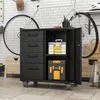 Solidna metalowa szafka na narzędzia na kółkach – 75 × 42 × Podgląd zdjęcia produktu 7