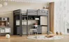 Lit mezzanine 90 x 200 cm en pin pour enfants, avec bureau Voir les images du produit 17