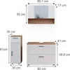 Badmöbel-Set Vicco Irma Weiß Hochglanz/Goldkraft Eiche 3 Produktbild-Vorschau 3