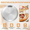 Rundes Edelstahl-Tablett 30 cm, silberfarben, Obstschale Voir les images du produit