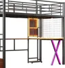 Sweiko Hochbett 90x200cm , Ambientelicht, Ablageleiter, Produktbild-Vorschau 7