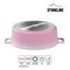 STONELINE® Cocotte Bräter Oval 32x25 cm Rosa | mit Deckel Produktbild-Vorschau 2