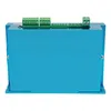 A blue electronic device with green connectors on top, shown from the back. Náhled obrázku produktu