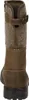 A back view of a brown leather and felt boot. Voir les images du produit