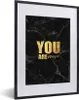 MuchoWow® Gerahmtes Poster Zitate - Magie - Gold - Marmor Produktbild-Vorschau 1