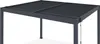 A gray aluminum pergola with a slatted roof is shown against a white background. Produktbild-Vorschau