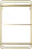 A gold-colored wall shelf with two shelves, shown against a white background. Produktbild-Vorschau
