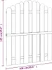 A line drawing of a wooden garden gate with dimensions indicated. Náhľad obrázku produktu