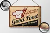 Blechschild Retro 30x20cm Cold drinks and warm meal Produktbild-Vorschau 3
