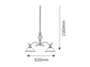 A line drawing of a chandelier with two lampshades. Produktbild-Vorschau