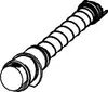 A black and white illustration of a white spiral hose or pipe. Produktbild-Vorschau