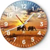 Wanduhr - Rund - Glasuhr - Elefanten Safari Dschungel Busch Produktbild-Vorschau 1