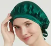 INF Bonnet de nuit en soie de mûrier 16 Momme Vert Voir les images du produit 3