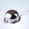 A stainless steel double boiler insert with a handle and two pouring spouts, shown against a white background. Voir les images du produit