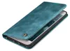 A teal flip case for a smartphone is shown from a diagonal angle against a white background. Produktbild-Vorschau