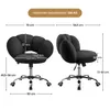 Two views of a black office chair with dimensions and weight capacity indicated. Produktbild-Vorschau