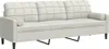 vidaXL Sofa 3-Sitzer mit Zierkissen Creme 210 cm Samt Produktbild-Vorschau 1