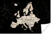 MuchoWow® Poster Karte von Europa - Schwarz - Holz 120x80 Produktbild-Vorschau 1