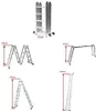 A collage of images showing a multi-purpose ladder in various configurations and dimensions. Náhľad obrázku produktu