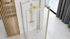 A modern bathroom with a gold-framed shower enclosure. Produktbild-Vorschau