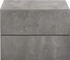 A close-up, front-facing view of a gray, concrete-look nightstand with two drawers. Anteprima dell’immagine prodotto