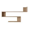 A modern, wooden wall shelf with an asymmetrical, zig-zag design, presented against a plain white background. Produktbild-Vorschau