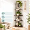Relaxdays Eckregal, HxBxT: 143,5 x 38 x 25 cm, 5 Ablagen, Produktbild-Vorschau 3
